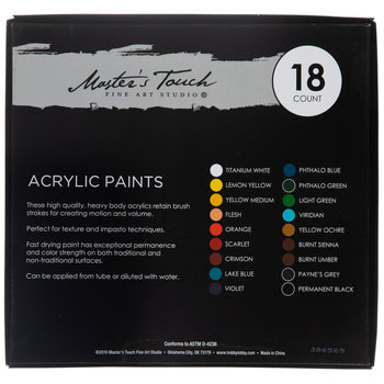 Master's Touch Acrylic Paint Set - 18 Count - 22ml Tubes – Joshua Tree Art  And Music