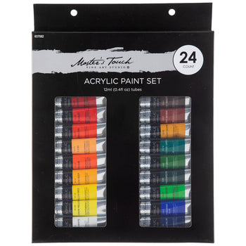 Acrylic Paint Set 24 Colors (0.41 oz, 12 ml) Paint Kit For Artists &  Beginners Craft Paints for Paper,Canvas,Rock Painting,Wood,Ceramic & Fabric