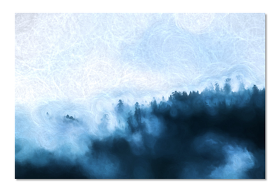 Forest Mountain Fog Print